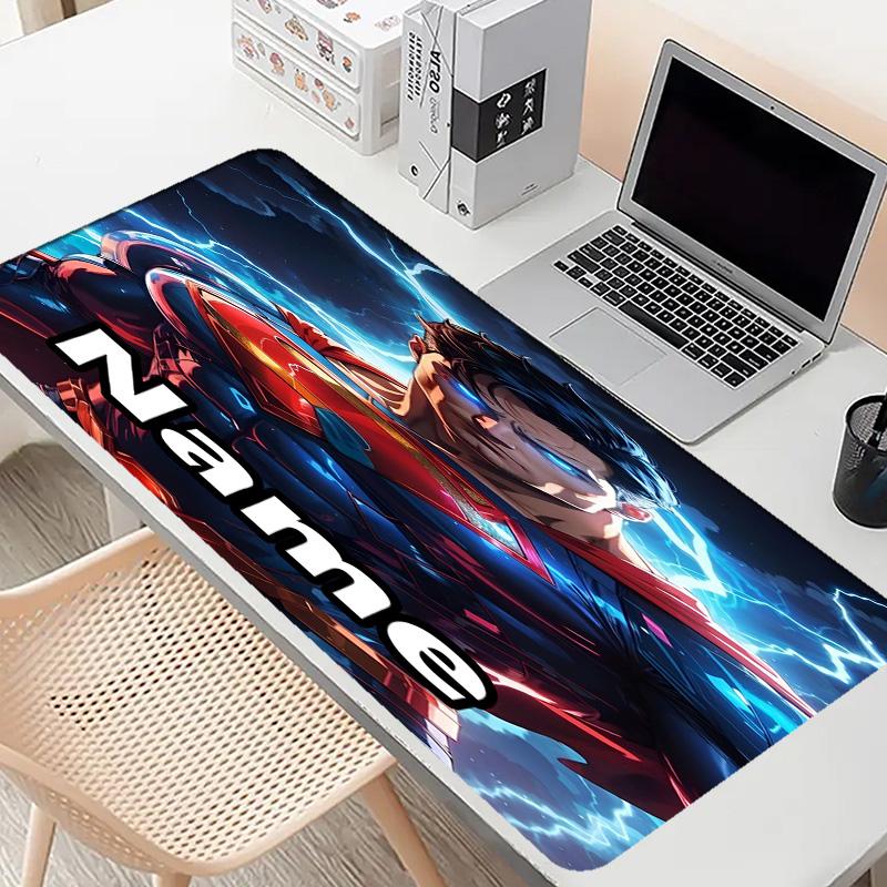 Custom Name Personalized Superman Pattern Mousepad, Laptop PC Desk Mat, Decorative Desk Mat for Home Keyboard Pad Gift