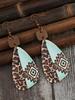 1 Pair Vintage  Western Style Printed Wooden Earrings For Women