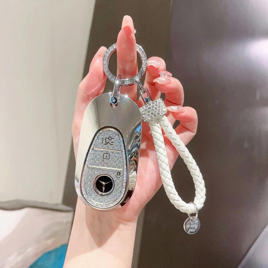 VFO1 Car Remote Key Cover Case Holder shell Women's Bag Fob For Mercedes Benz 2025 New C260L E300L S400L EQE GLC CLE C E S Class