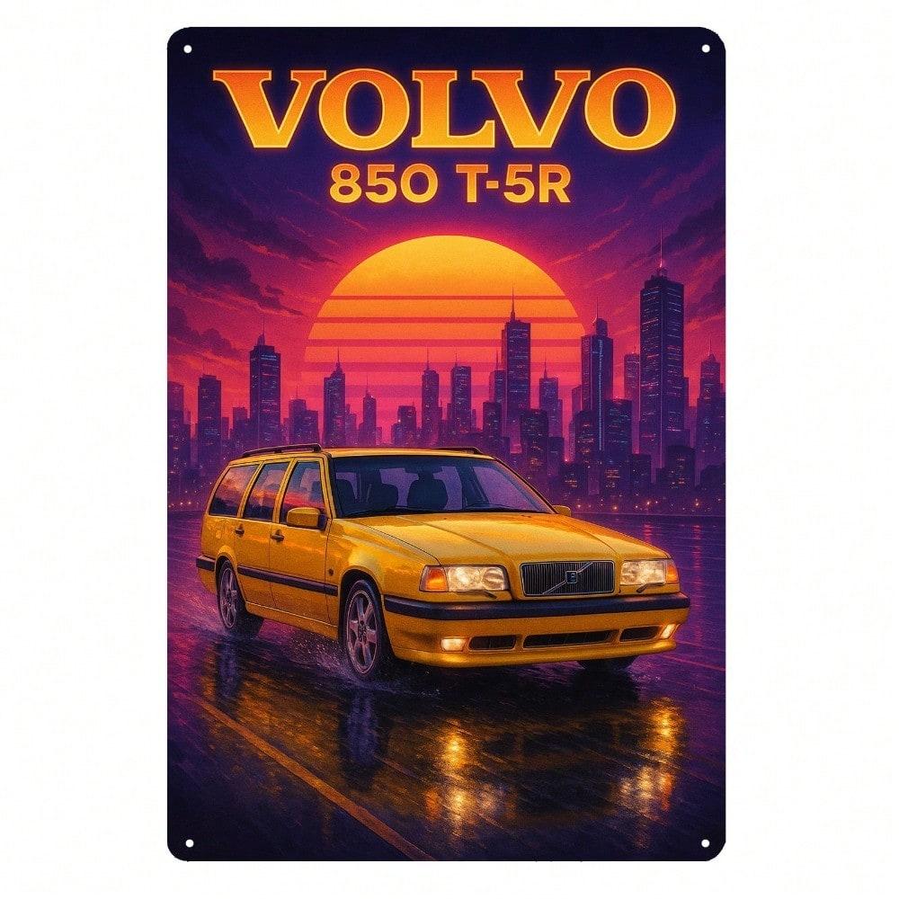 

Volvo 850 T5R Винтажная металлическая жестяная табличка Декор стены гаража Ретро автомобильное искусство 20x30 разноцветный
