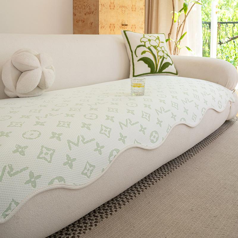 

2025 new summer fresh and cool ice silk sofa cushion special-shaped non-slip sofa seat cushion advanced seat cushion cover cloth 90*70cm