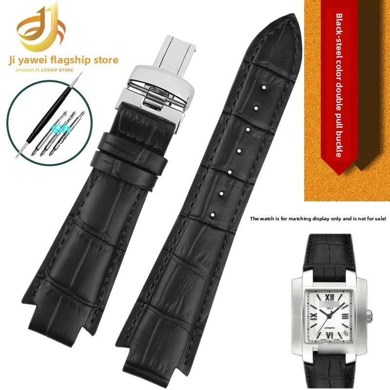 24x14mm Rindsleder Uhrenarmband Für 1853 Tissot T60 Riemen L875/975K Konvexes Ende Echtes Leder Uhrenarmband Herren Armband Armband