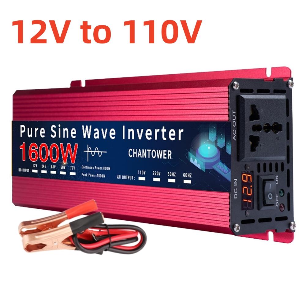 Pure Sine Wave Inverter 12V 220V 24V 110V 1600W 3000W DC To AC Portable Power Converter Car Solar Inverter