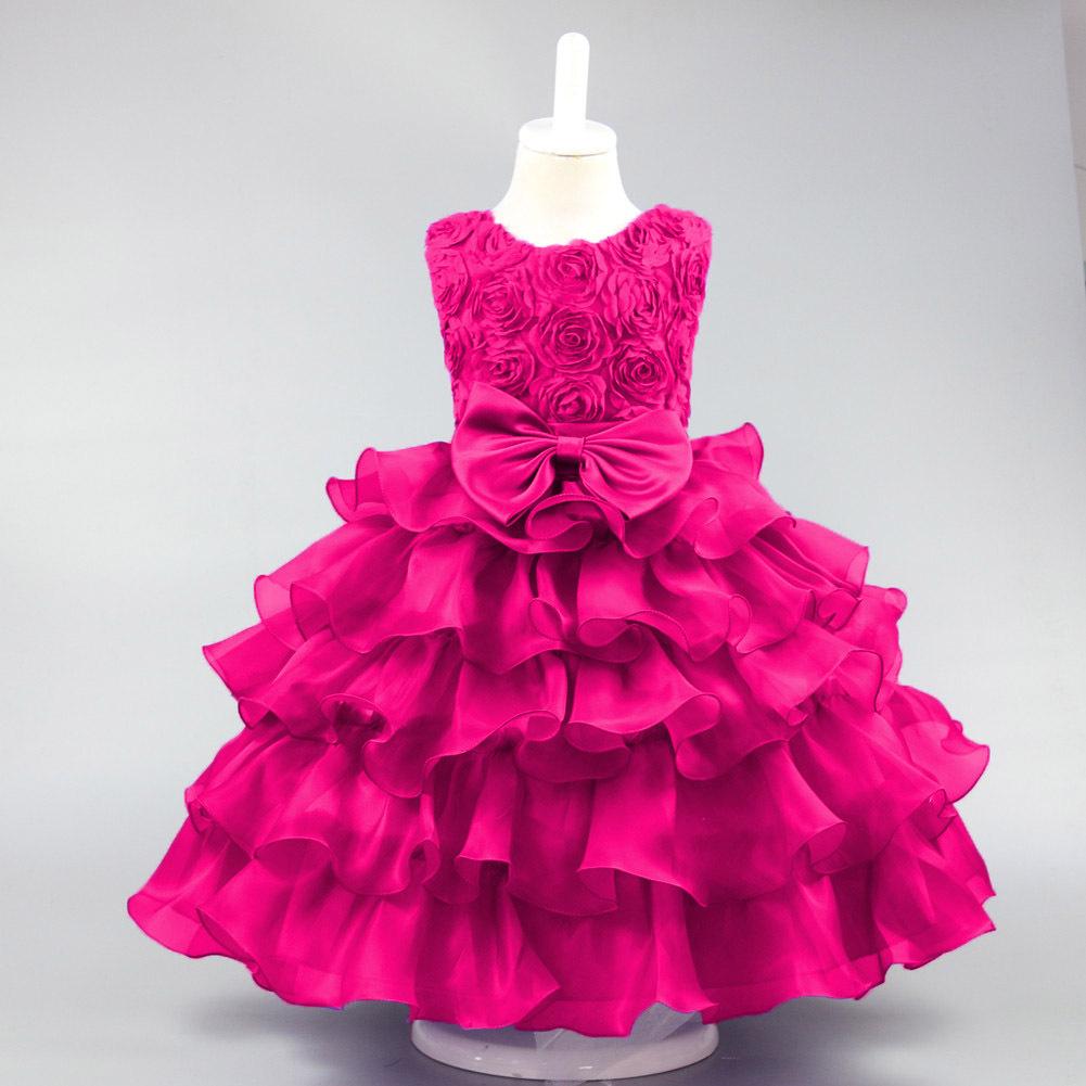 Popular European and American Flower Girl Tulle Cake Dress - Girls' Princess and First Birthday Dress