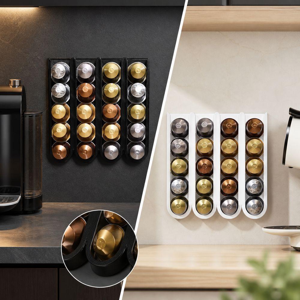 Wall Mounted Coffee Capsule Holder Cabinet Mounted Coffee Capsule Organizer Kitchen Storage