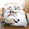 Dog Duvet Cover Set White Dog Animals Pattern Cute Kawaii Polyester Comforter Cover King Queen Size For Boys Girls Bedding Set