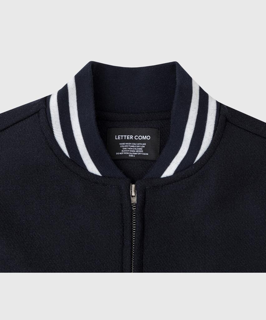 Lettercomo New Word Stadium Wool Varsity Jacket Dark Navy