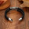 Handmade Geometric Pattern Braided Leather Rope Bracelet For Men Stylish Wristband Accessory