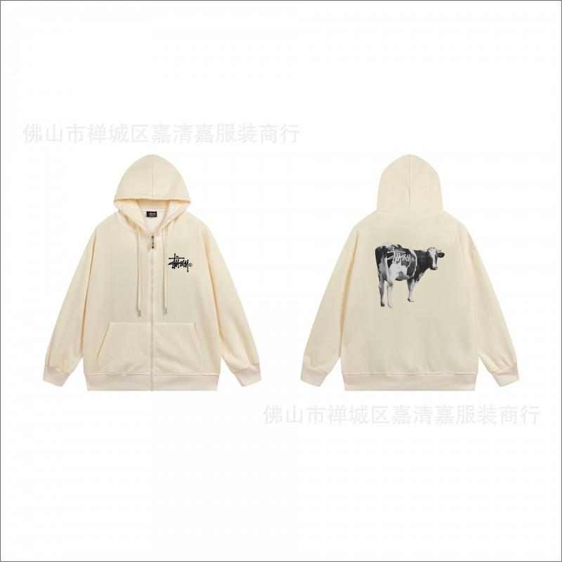 Unisex mikina s kapucí na zip s potiskem Bavlněný svetr Lehká podzimní zimní neformální svrchní oblečení