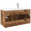 Washbasin Cabinet with Built In Basin Rustic Wood Look