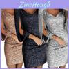 Elegant Ladies Sequins Sexy V-neck Mini Dress For Stylish Cocktail Parties And Casual Wear
