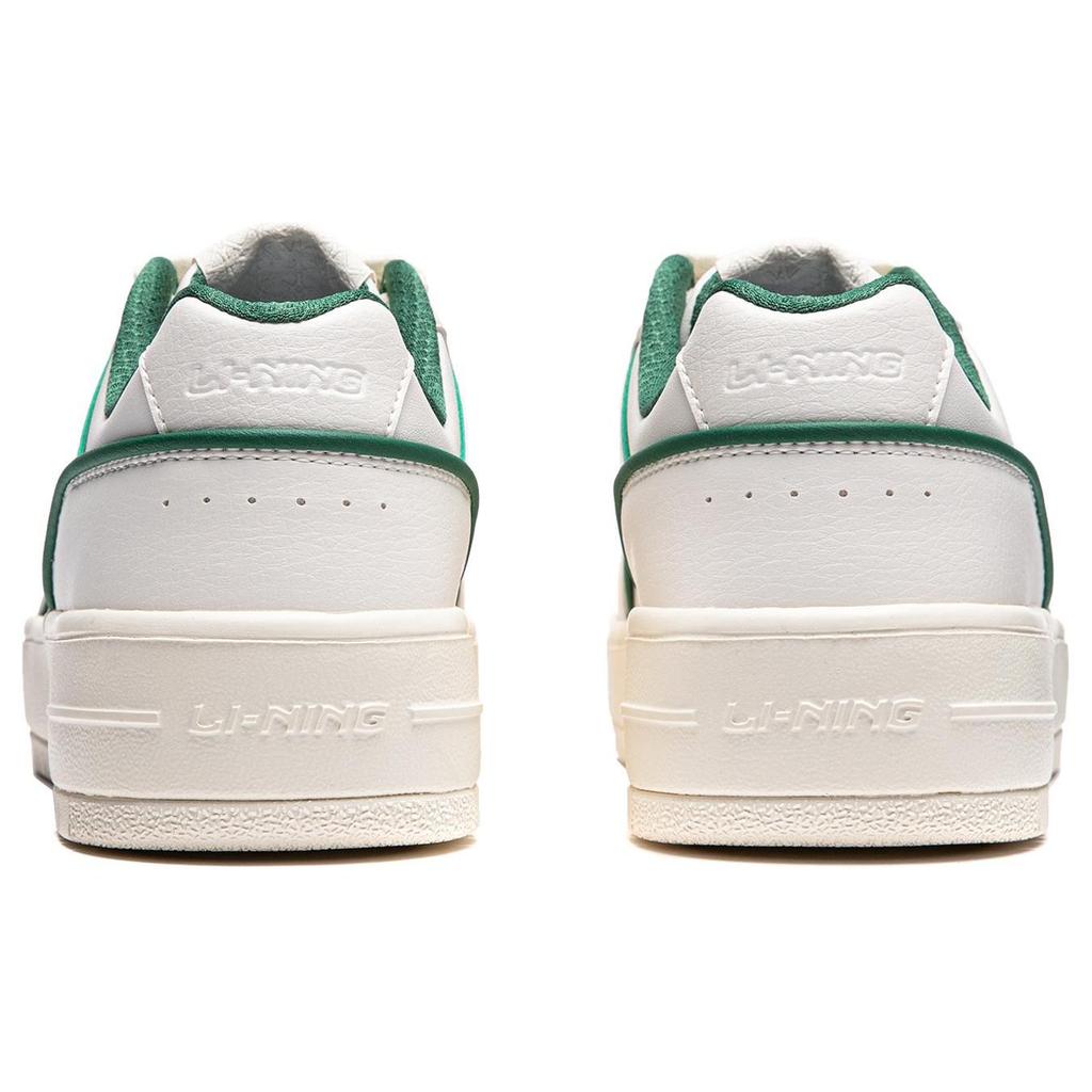 Li Ning Cheese Versatile Comfortable Simple Thick Sole Height Increasing Non-Slip Low-Top Skate Shoes Women sneaker White Green AGCU104-3
