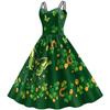 Women's Spaghetti Strap Clover Dress - St. Patrick's Day Irish Festival Clothing