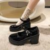 French Mary Jane shoes platform 2025 new British retro high-heeled single shoes Japanese JK muffin small leather shoes women