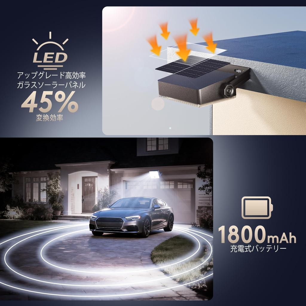 Quntis Solar Light, Motion Sensor Light for Outdoor Use, Waterproof, Automatic OpenClose, Solar Panel, 500LM, 120° Wide Angle Motion Sensor, 3