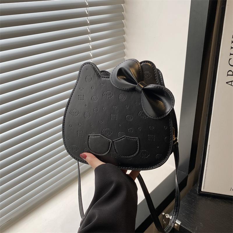 

В наличии, новая женская сумка-мессенджер на одно плечо, высококачественный текстурный кулон, простая и милая розовая мультяшная сумка для девочки на лето. чёрный