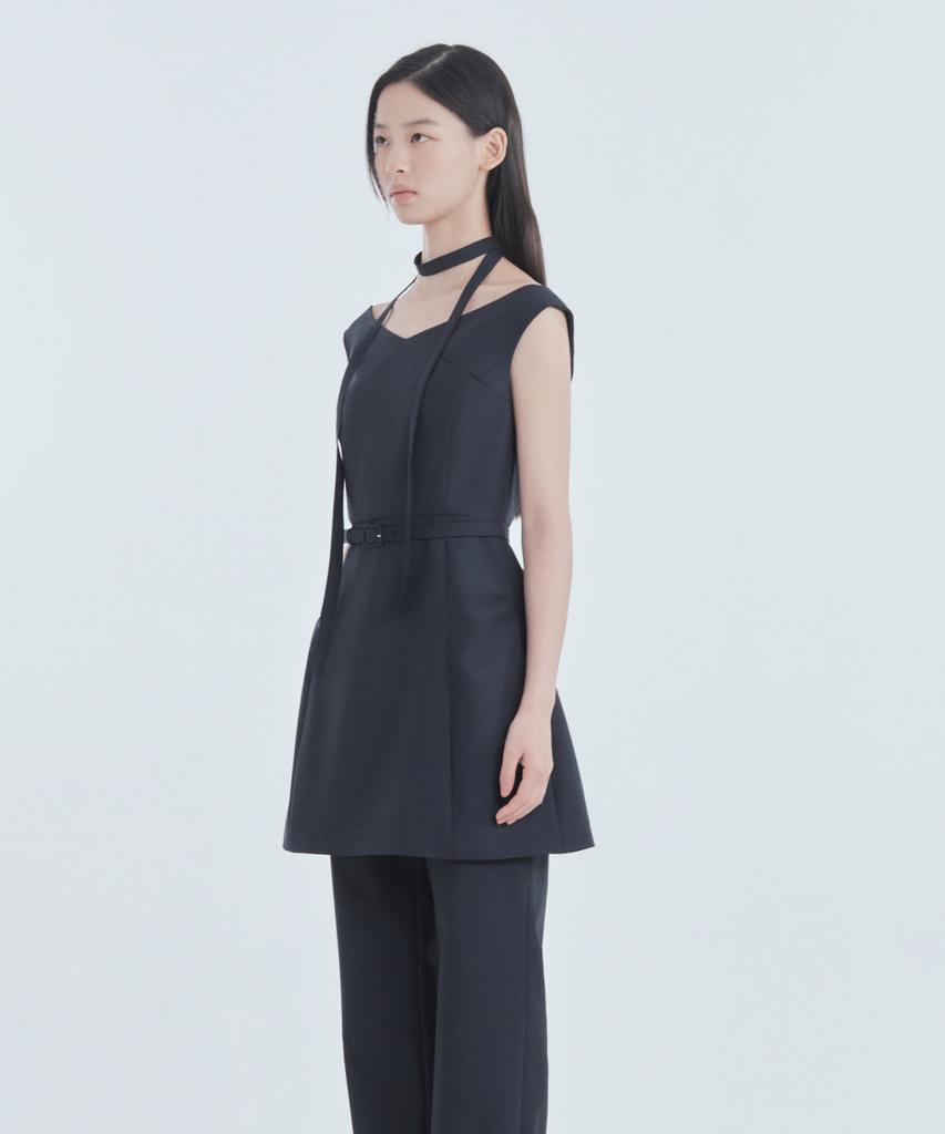 Mausolleum Sienna Semi Off-Shoulder Mini Dress - Navy