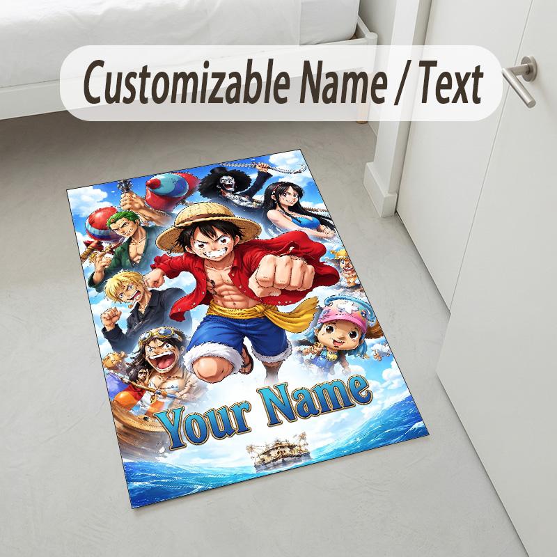 Personalized Crystal Velvet Carpet,One Piece Custom Printed Name, Plush Area Rug For Home Indoor Decor