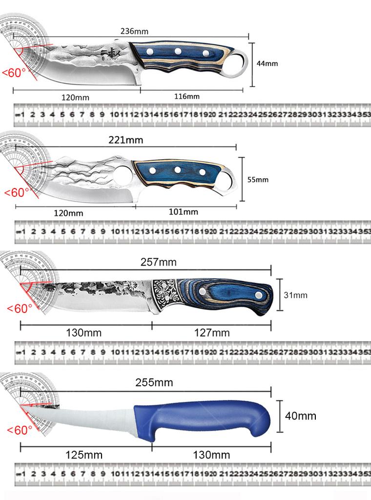 WXCOO Meat Cutting Knife Fish Meat Kitchen Butcher Hand Forged Chef Blade High Carbon Steel For Cooking Tool