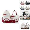 Student Backpack Five Piece Set With Simple Letter Print For High School And Middle School Students