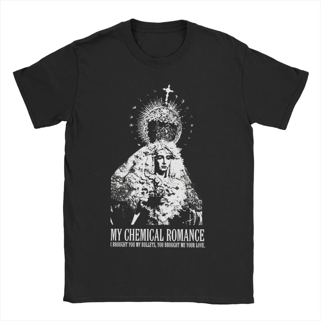 Short Sleeved Round Neck Y2k Tshirt Unisex Women Clothing New in Top  Tees Unisexs TShirt Cat Parade Band Punk My Chemical RoUnisexce