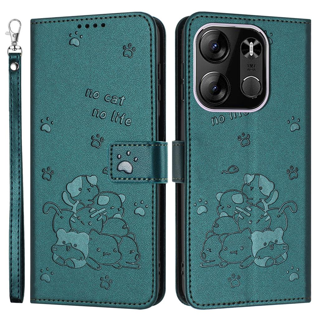 Cats Imprint Leather Case For TECNO Spark Go 2023 4G/Pop 7 Pro 4G/Pop 7/Infinix Smart 7 (India) 4G/Smart 7/Smart 7 HD