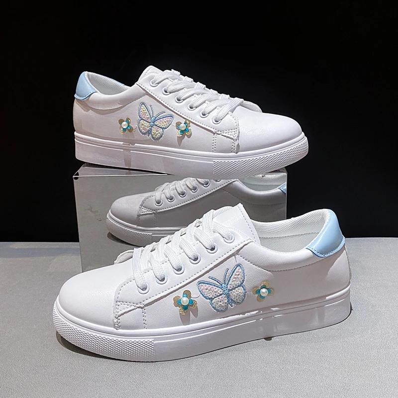 Mote Damesneakers Mote Pustende Flate Sko Dame Myk Såle Gåsko Vulkaniserte Sko Damer Fritidssneaker