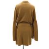 PAULE KA wool Long sleeve knit cardigan Brown Waist ribbon Women Used
