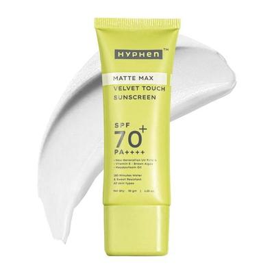 Hyphen Matte Max Zamatový Dotyk Opaľovací Krém Spf 70+ Pa++++|Ochrana Pred Slnkom|Štít Proti Slnku|Hydratuje A Upokojuje Pokožku-30G