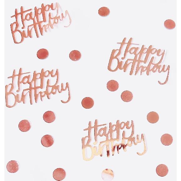Rose Gold Birthday Confetti for Table Decor,271 PCS Glitter Happy Birthday Decorations for Party Supplies,Table Confetti