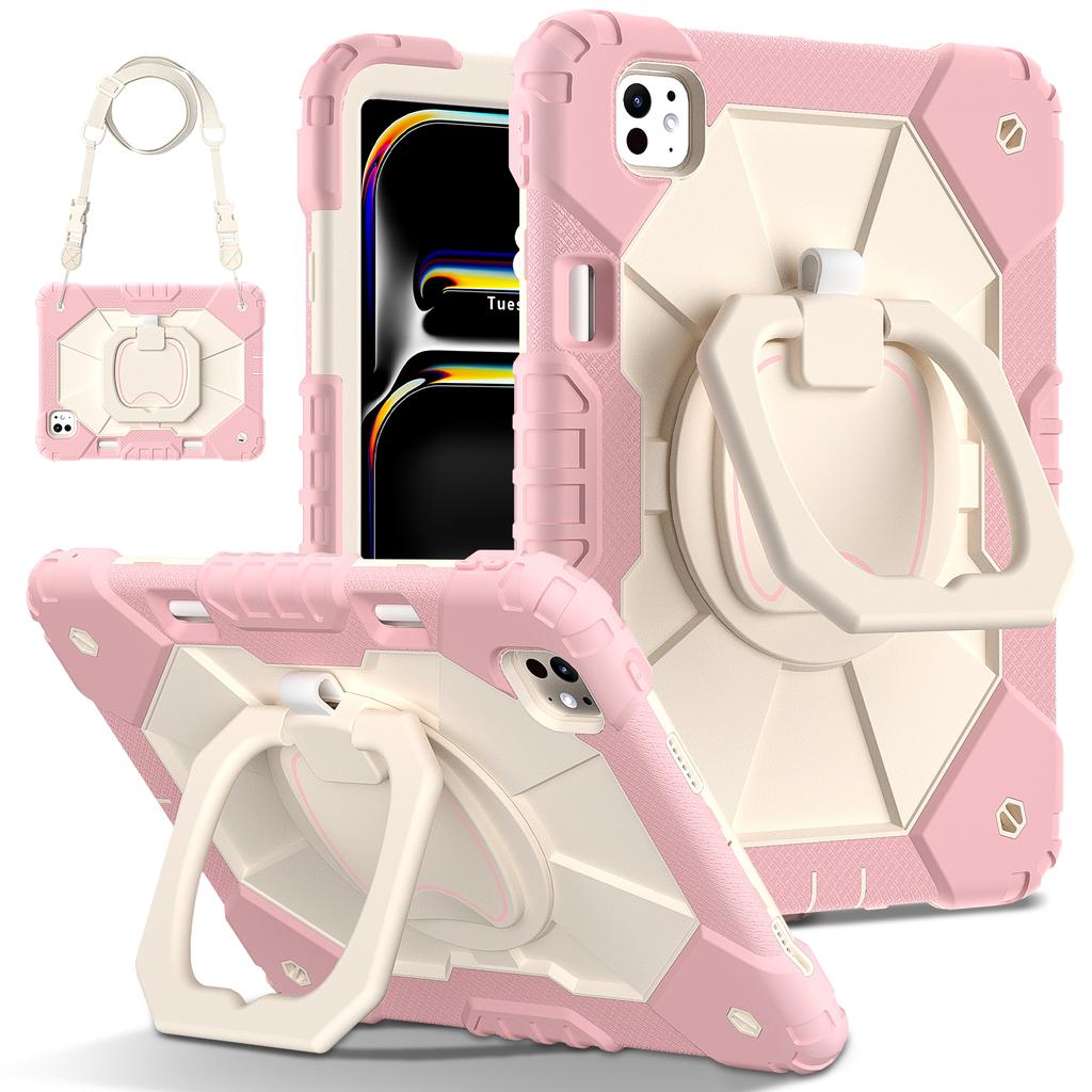 360 Rotating Handle Grip Case Universal for IPad Pro 11 2025 M5 2024 M4 A3357 A3358 A3359 A2836 A2837 A3006 Armor Stand Cover