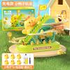 New Cute Refueling Duck Climbing Stairs Acousto-Optic Electric Series Duckling Rotating Slide Track Interactive Children'S Gifs
