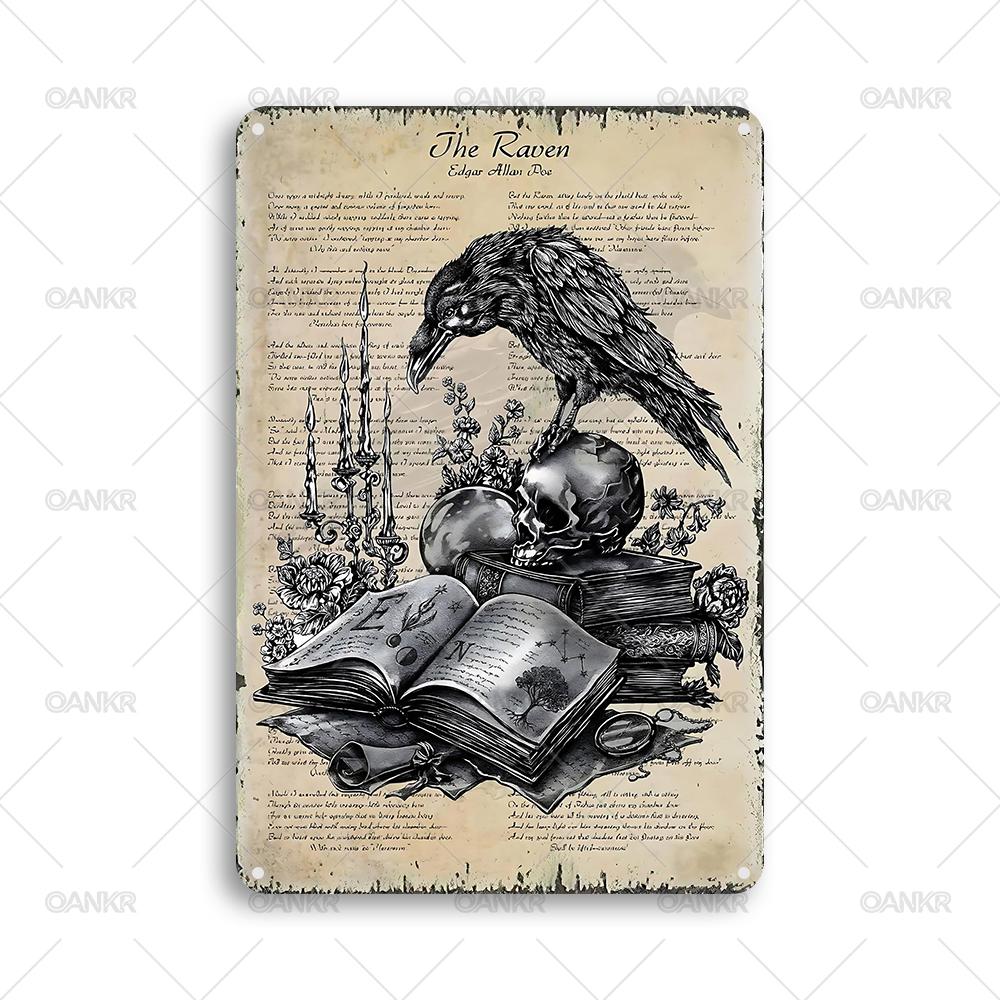 

Vintage The Raven Book Art Poster Metal Tin Sign Ideal Gift x Inch Chic Room Decoration Metal Signs for Man Cave Home Wall 20x30cm（7.8x11.8inch）