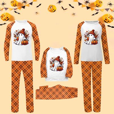 Halloween-Druck Familien-Passform Langarm-Eltern-Kind-Anzug Hausanzug Anzug Herbst