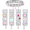 Shiny Bow Knot Butterfly Heart Star Zircon Water Drop Italian Charm Links Fit 9mm Stainless Steel Bracelet Women DIY Making