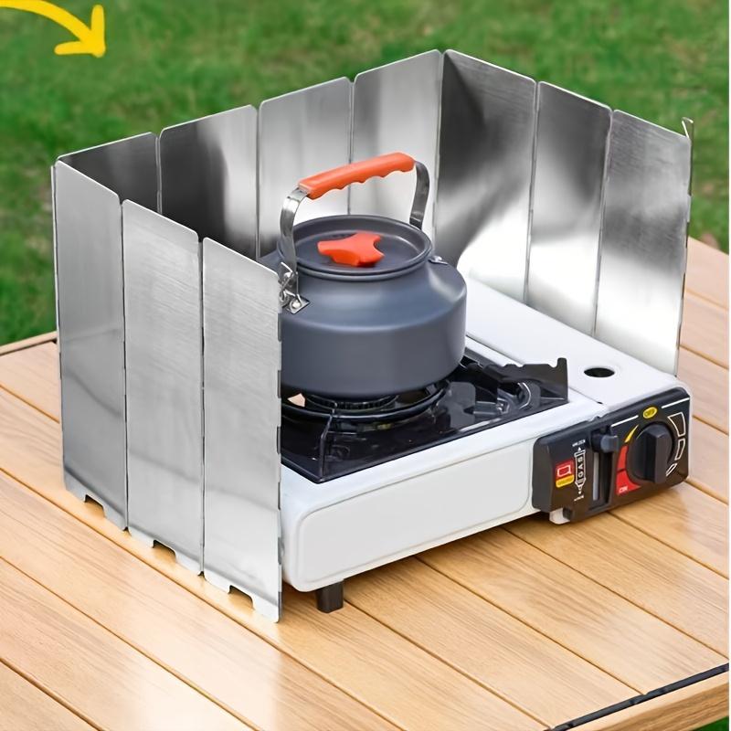 Outdoor Camping and Picnic Burner Aluminum Windbreak Plate Portable Foldable Stove Windbreak Screen Protective Cover Cookware