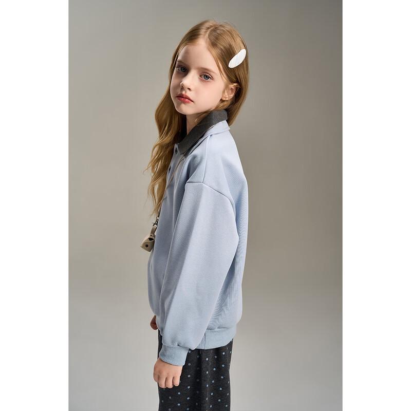 Girls' Polo Sweatshirt & Polka Dot Wide-Leg Pants Set