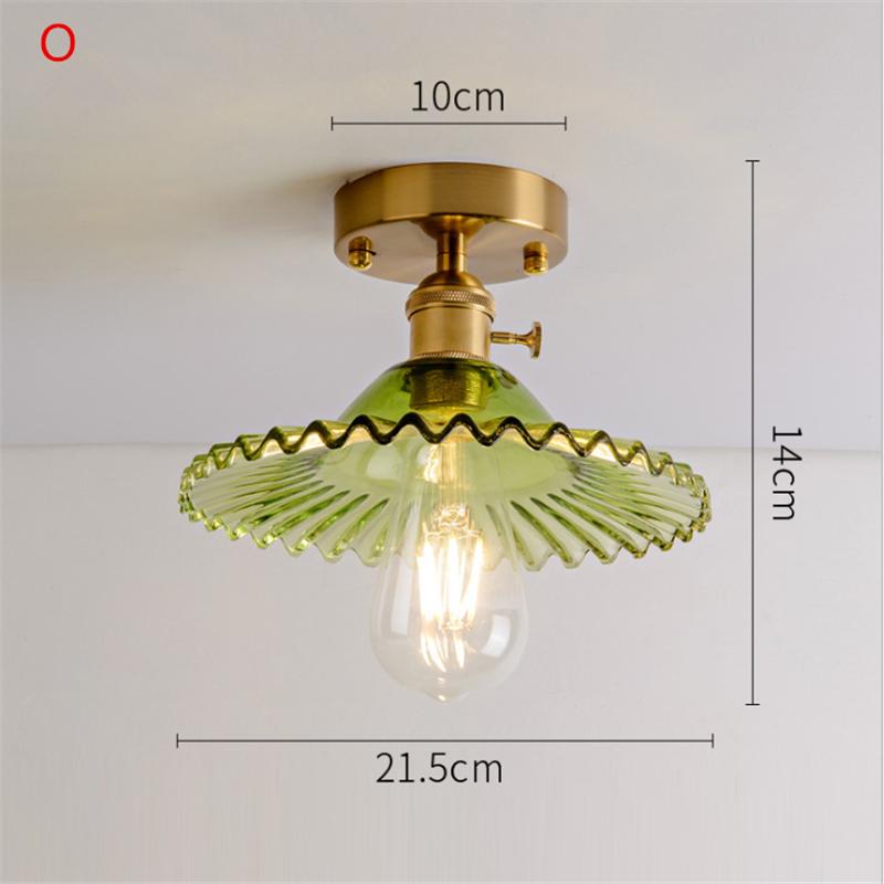 

Потолочный светильник Nordic Glass Retro Loft Vintage Ceiling Light Dining Room Modern Corridor Copper E27 Ceiling Glass Lampade