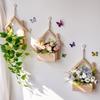 Wall Hanging Artificial Flower Pot for Living Room TV Background with Greenery Planter.