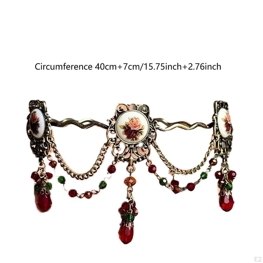 Gothic Choker Jewelry Goth Exaggerated Elegant Cool Fashionable Red Drop Statement for Women