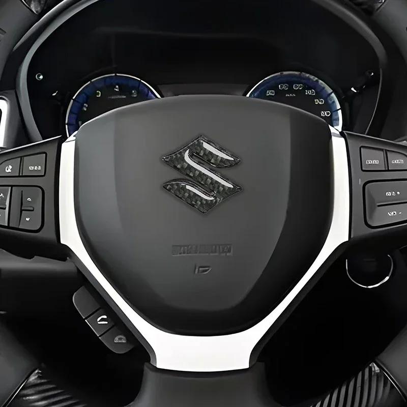 

Carbon Fiber Epoxy Car Steering Wheel Logo Emblem Sticker for SUZUKI Vitara Alivio Swift Alto Auto Interior Badge Decals чёрный