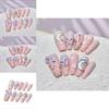 Unique Pink Dream Island Wearable Armor Nail Art Stickers Handcrafted Phototherapy Cute Sweet Fresh Minimalistic Love Heart Pattern