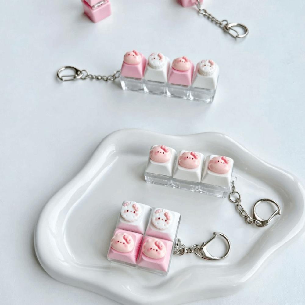 Mini Size Mechanical Keycap Fidget Toy Kawaii Cat Shape Fidget Button Toy Bag Charm