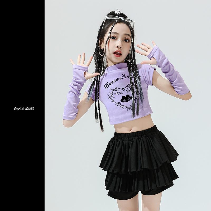 Girls' Jazz Hip Hop Dance Costume Set - Trendy Cheerleading Performance Outfit