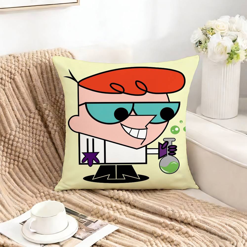 DDexters LLaboratoryDL Pillow Case Square DoubleSided Sofa Cushion Cover Bedroom Bedside Pillow