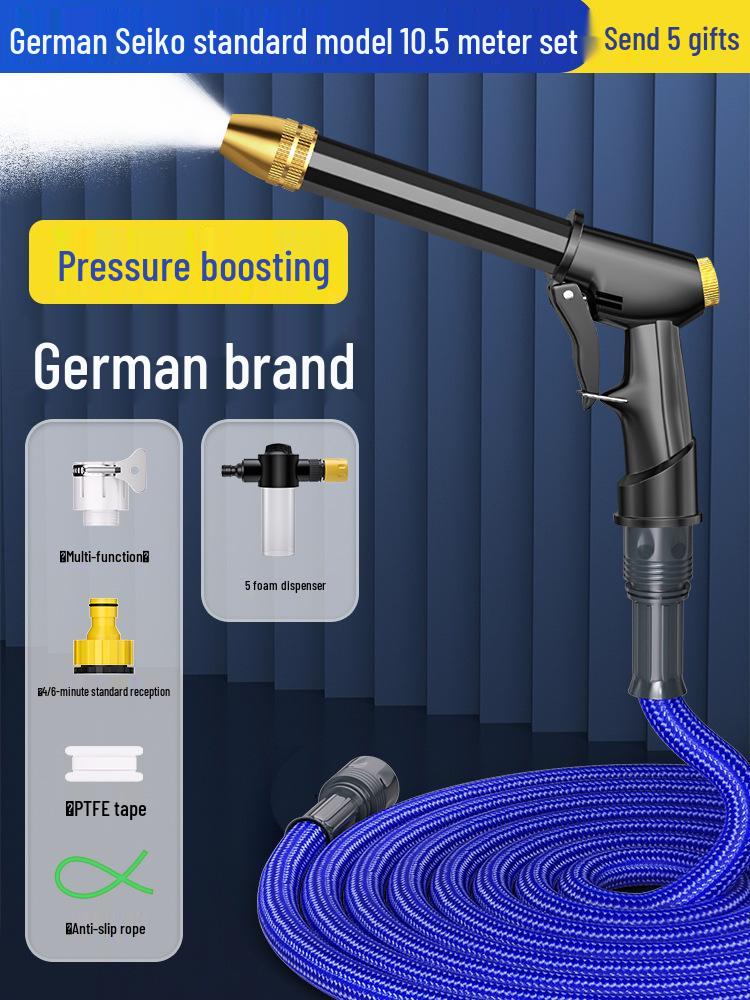 High-Pressure Telescopic Car Wash Water Gun with Soft Hose Nozzle