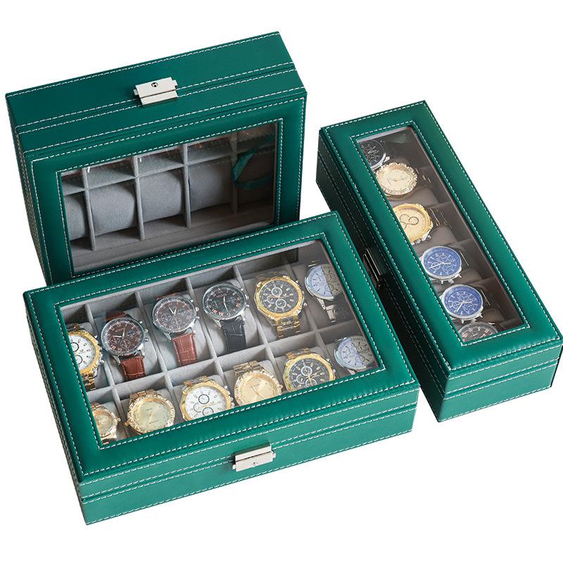 Benya Green Lockable Leather Watch Storage & Display Box