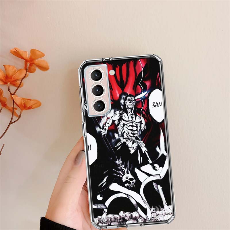 BLEACH Zaraki Kenpachi Clear Phone Cases for Samsung S26 Ultra Galaxy S25 Edge S24 S23 FE S21 Plus S20 S22 S10 Cover Patterned C