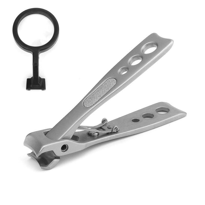 Sharp Large-Jaw Multi-functional Nail Clippers with Magnifying Glass for Middle-aged & Elderly