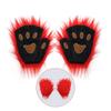 Weihnachts-Cosplay-Set: Niedliche Bärenpfoten-Handschuhe & Plüsch Waschbär Halbmaske